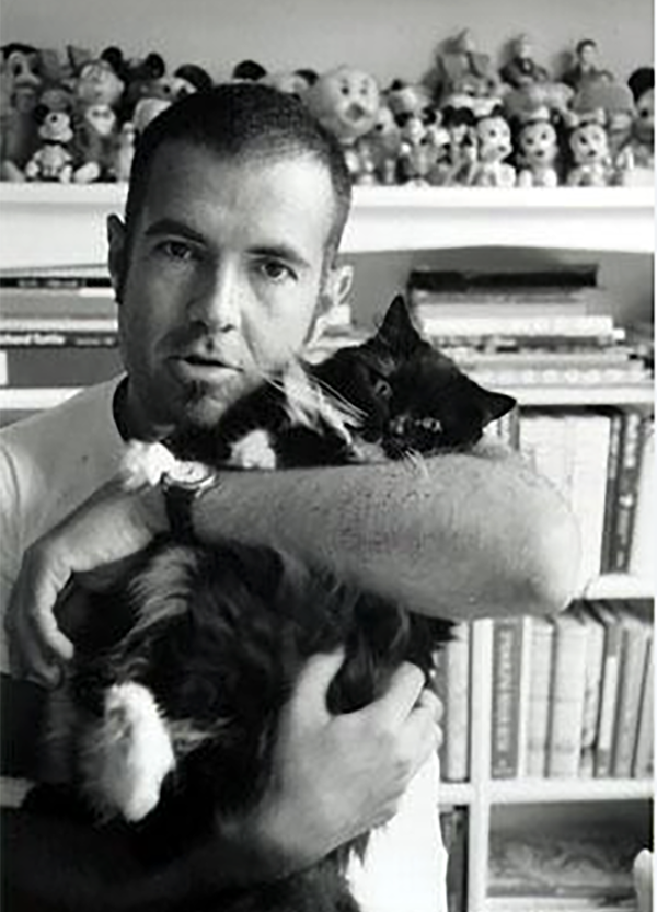 portrait of the artist, Felix Gonzalez-Torres holding a cat