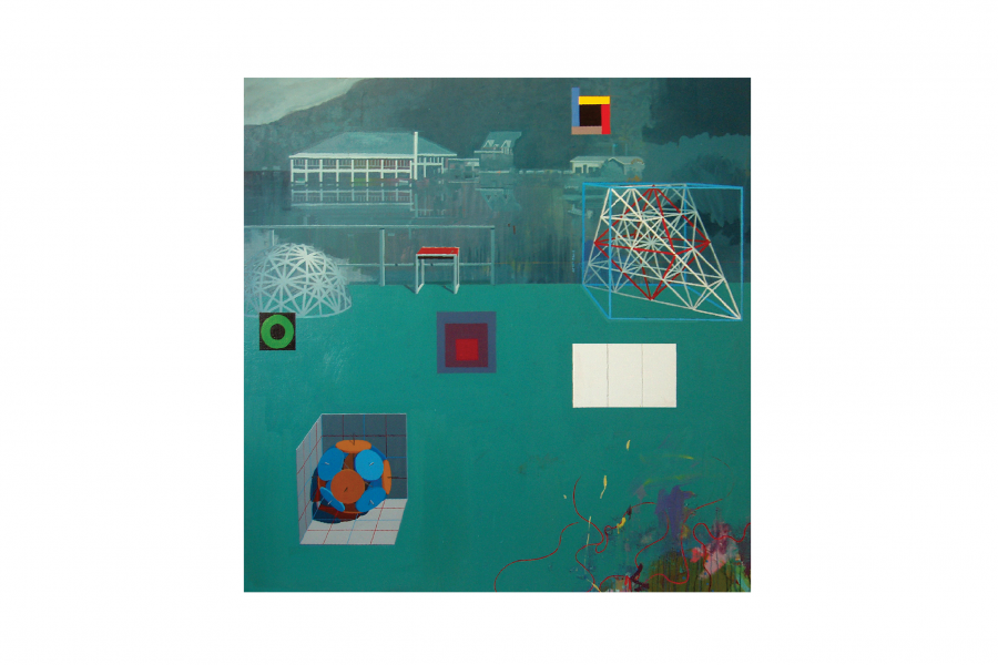 Clark Richert, Black Mountain College, 2009. Acrylic on canvas, 70 x 70 inches. Courtesy the artist and Rule Gallery.