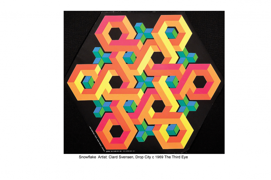 Clark Richert, Snowflake, c. 1969. Black-light poster, 22 x 22 inches. Published by The Third Eye, Inc.