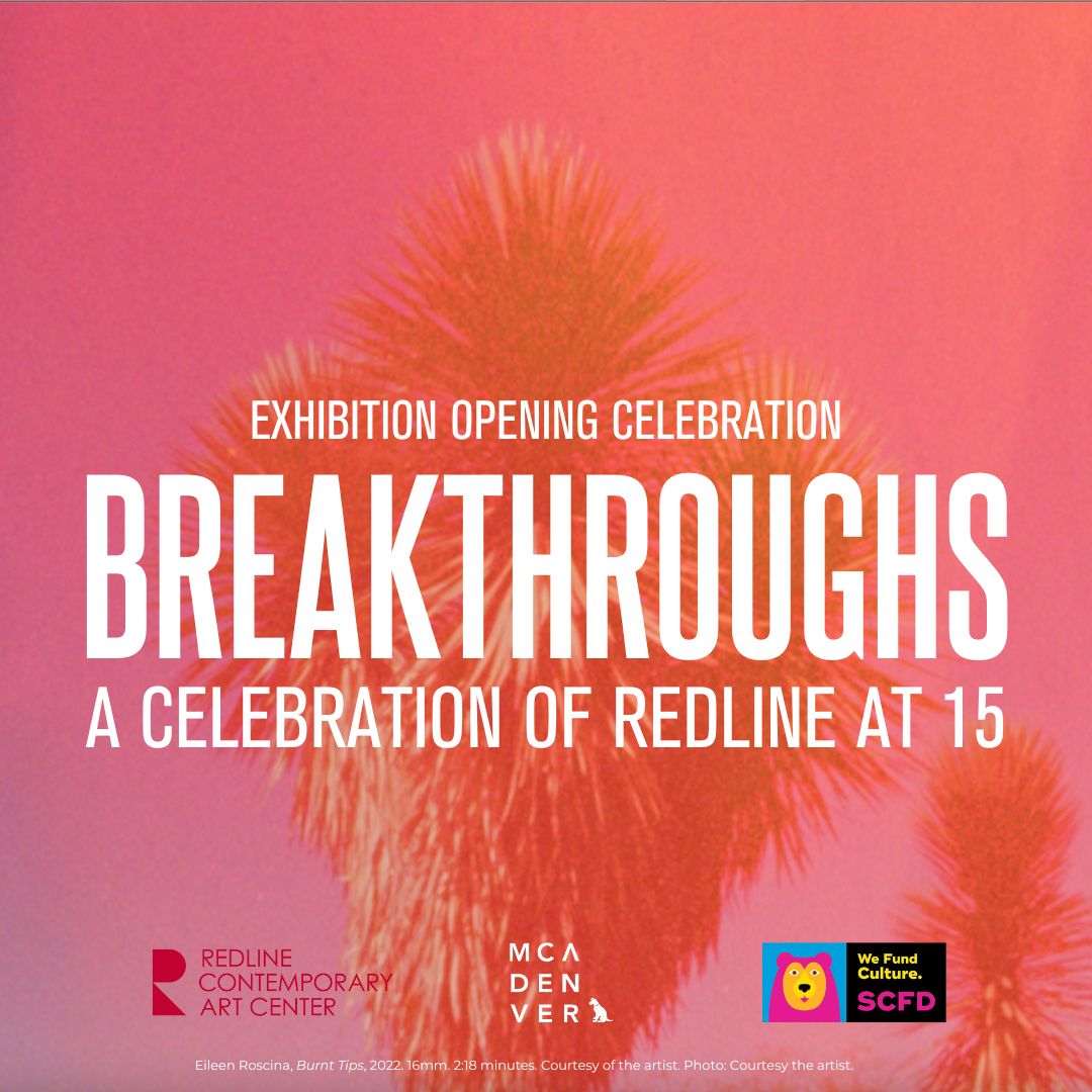 Still of a video, featuring a palm tree blanketed in a red hue. Text overlay reads, "Breakthroughs"