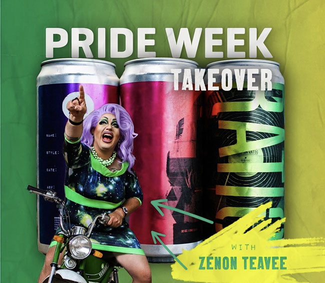 Promo for Pride Week beer art from Ratio with performer, Zeon Teavee