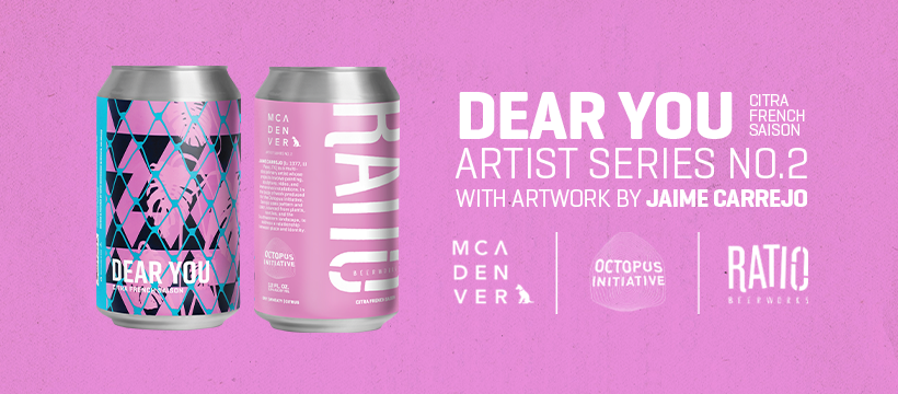 promo image of the dear citra can design collaboration with Frontera NO.1 artwork on it by artist Jaime Carrejo