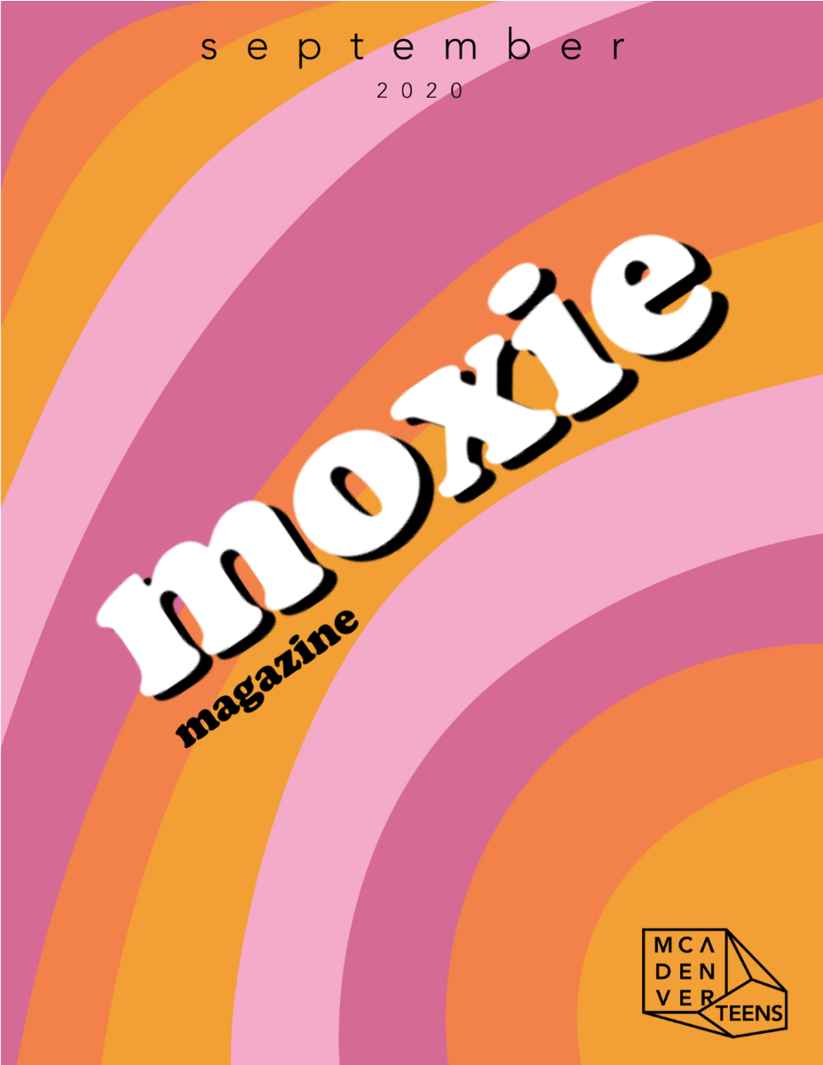 Multi-colored magazine cover. 