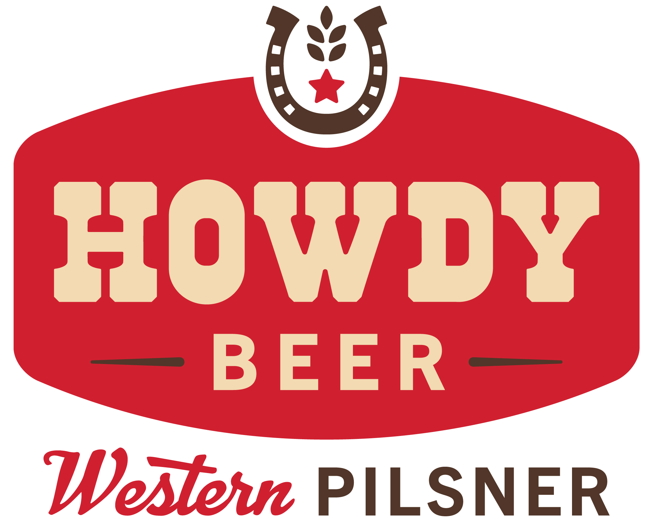 Western logo that reads, "howdy beer"