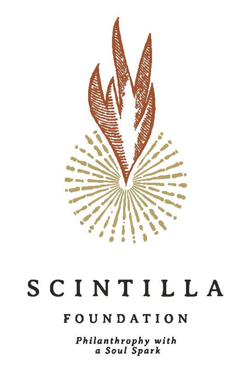 Logo of what looks like a little flame. Text below reads, "Scintilla"