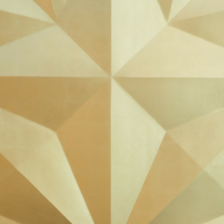 Detail shot of a gold geometrical artwork