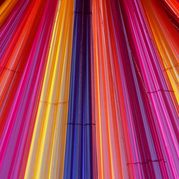 Vertical lines in rainbow colors. 