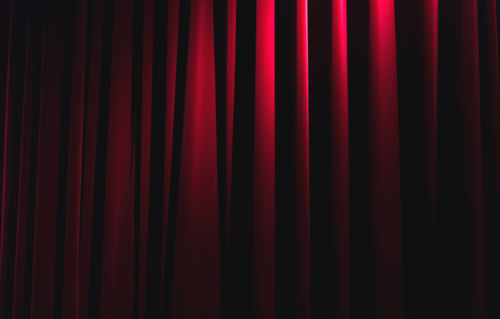 red curtain for the movies