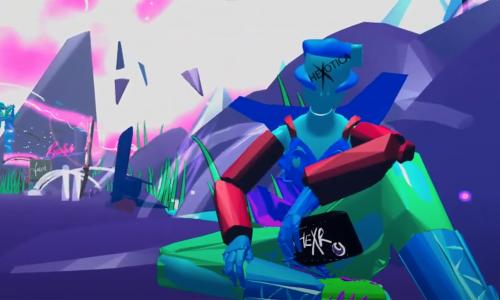 colorful animation. Screenshot from music video