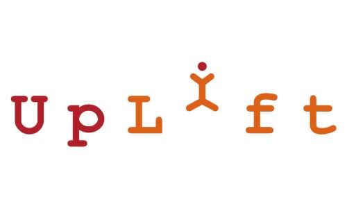 Red and orange text that reads, "uplift"