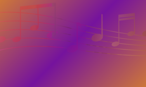 Gradient image with music notes on it.